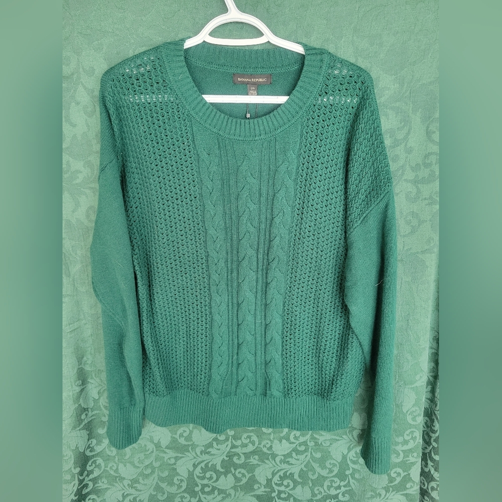 Banana Republic Teal Cable Knit Sweater